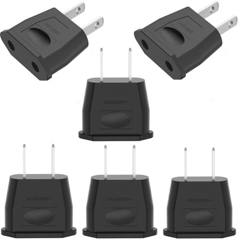 6 Stück Reise-Adapter, EU to US Adapter, Adapterstecker USA Deutschland Stecker, Reisestecker EU auf US Deutschland/Europa Stecker Amerika/Kanada/Mexiko Konverter für Geräte mit USA-Netzteil