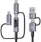 enablink 6 in 1 Multi USB C Ladekabel, 60W USB Kabel Mehrfach Schnellladekabel con LED Display USB A/C auf iP/Micro/Typ C Nylon Universal Aufladekabel für Galaxy S21/S20 Laptop Tablet Handy (2M)