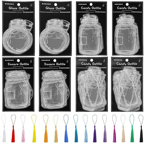 Cayway 240 Stück Transparente Lesezeichen für Getrocknete Blumen, DIY Pflanzenproben und Trockenblumen - Personalisiert für Herstellung