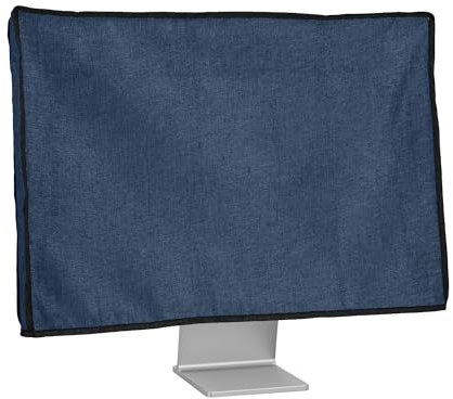 kwmobile Custodia Protettiva Monitor PC Compatibile con 27-28 Monitor - Copri Computer Desktop - Copertura Antipolvere PC Grigio Blu