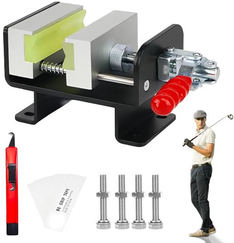 ACHIX Golf Club Vise Clamp Heavy Duty Golf Club Shaft Clamp Golf Club Vice for Golf Regripping Station Professional Golf Grip Removal Tool Unique Golf Gift Golf Accessories for Men