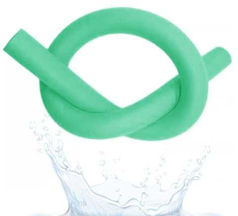 Fideos de piscina Fideos de natación de espuma sólida de 1,5 m de largo Dispositivo de flotación flexible fuerte Ayuda de agua Fideos flotantes de espuma para adultos y niños Fideos de natación verdes