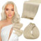 Fshine Genie Weft Echthaar Tressen Platinblond Tressen Echthaar 35cm Echthaar Extensiones zum Einnähen 50g Echthaar Tressen zum Einnähen Blond Farbe 60