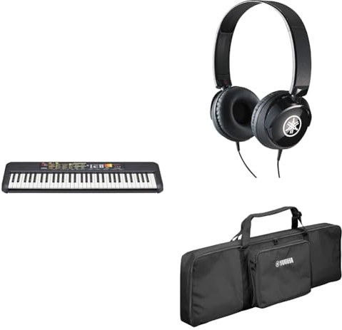Yamaha PSR-F52 Digital Keyboard,Compact digital keyboard for beginners bundled with HPH-50 Headphones, and Keyboard Bag SC-KB630