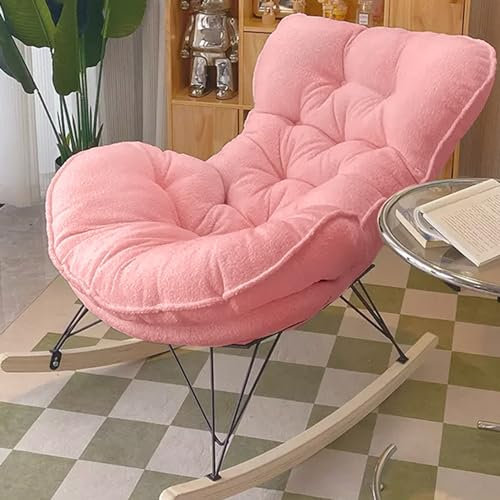 Bequemer gepolsterter Gleitstuhl, Schaukelstuhl mit hoher Rückenlehne, Loungesessel, Schlafzimmer, Balkon und Büros, Tragkraft: 190 kg