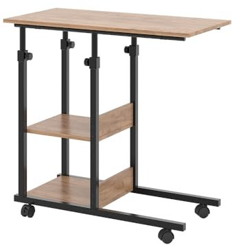 Vicco Stubentisch Liam, Beistelltisch auf Rollen, Goldkraft Eiche, 89 x 40 cm mit Rollen