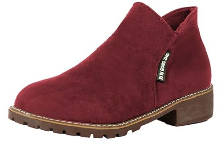 Stivali Donna in Offerta Stivali Campagna 41 Stiva Stivali con Cerniera Laterale Minimalista per Stivaletti da Donna Stivaletti Corti Scarpe Singole Stivali Orto Donna Gomma Scarpe Gomma (Red, 41)