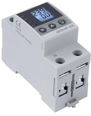 40A stabilizzatore di tensione 220V scaricatore di sovratensione magnetotermico contatore energia elettrica 2P con Funzione di autoreset Sovratensione/sottotensione e sovracorrente (GPS8-05-U)