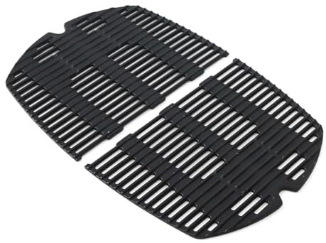 7646 Grillrost für Weber Q300, Q320, Q3000, Q3200 Serie, 45 x32cm Gusseisen Gussrost für 57060001, 586002, 404341 Gasgrills, Ersatzteile Zubehör, 2 Stück
