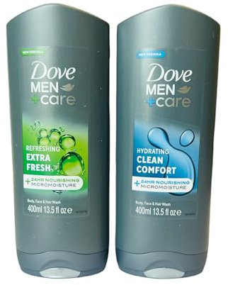 Dove Extra fresh & clean comfort 3 in 1 Body, Face and hair wash 2x 400ml