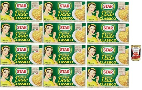 Italian Gourmet il mio Dado Classico reichhaltige Würfelbrühe 12 x 200g | Per brodi, risotti e sughi; löslich, aromatisch, ideale Basis für Suppen, Gesamtnettogewicht 2,4 kg + Kostenlos Polpa 400g