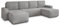 Wohnlandschaft mit Schlaffunktion Roma - U-Form Couch, Schlafsofa mit Bettkasten, Couchgranitur mit Bettfunktion, Big Sofa, Cord Stoff (Grau (Poso 110))