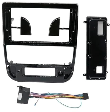 BGRVCKS Fascia du Panneau Radio pour Peugeot 406 1995-2005 Voiture 9 Pouces 2 Din Radio Fascias Cadre Panneau De Lecteur Stéréo(Black Frame Cable)
