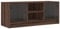 Eleganz Meuble TV, avec portes en verre, aspect chêne, 102 x 37 x 42 cm, matériau moderne en bois et verre, idéal pour le salon et le divertissement à domicile