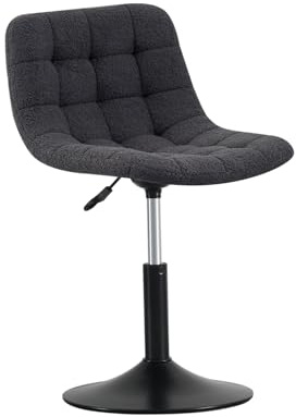 mcc direct Soft Fabric Dressing Table Chair, Height Adjustable Swivel Desk Home Office Chair,Footrest and Metal Base for Bedroom Vanity & Office