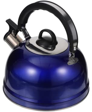 JECOMPRIS Hervidor De Agua De Acero Inoxidable Grueso 3 Litros Silbato Automático Para Gas e Inducción, Tetera Azul Para Uso Doméstico y Cocina, Hervidor Resistente y Rápido