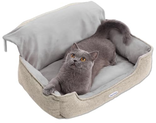 Happi N Pets Large Cat Radiator Bed For Big Cats, Spacious Cat Perch for Heaters, Cuddly Heating Lounger Featuring With Adjustable Hook for Various Radiators, Washable Cover, Window Hammock, Beige