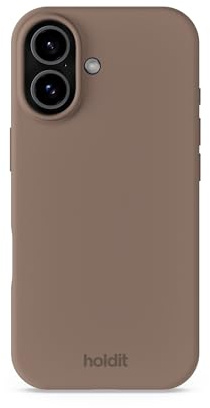 holdit Silikonhülle iPhone 17-0,8mm Ultra dünn Handyhülle Silikon - Trendy Slim Silicone case mit Voller Schutz (erhöhte Kante für Kameraschutz) - Mocha Brown