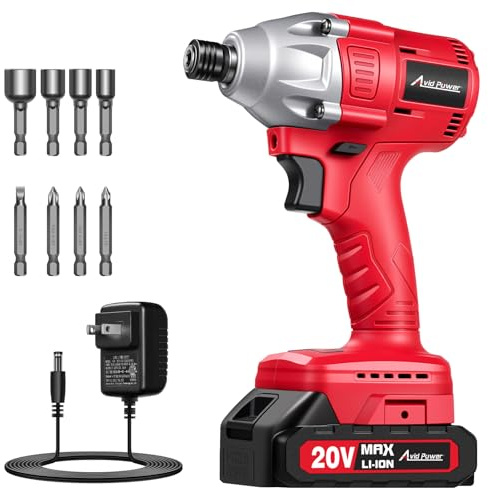 AVID POWER Impact Driver Kit, 250N.m. 20V Cordless Impact Driver Set, 2 Variable Speeds, 1/4 Impact Driver with Brake Stop Function, 4Pcs Sockets & 4Pcs Driver Bits