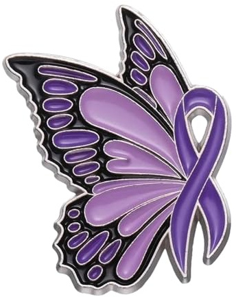 Broche papillon : rose, violet - Aide au cancer du sein, Klein, Métal non précieux