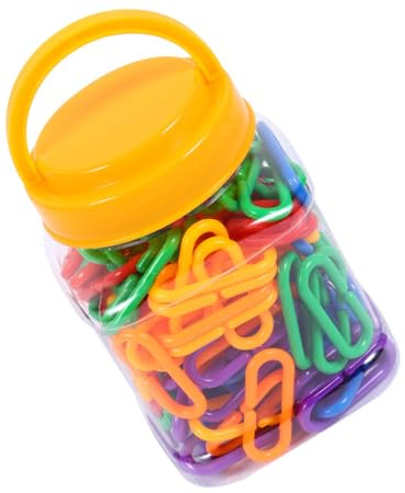 ibasenice 150Pcs Rainbow Plastic C-Clips Chain Link for DIY Learning Educational Puzzle Set