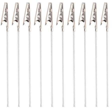 Ancyen 10 X Krokodil Metall Clips Mit Draht Stiel Krokodil Klemmen für Memo Hinweis Karten Halter