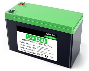 12V 20Ah Lithium Battery Pack Rechargeable Replace Lead-Acid for Lights, Outdoor Camping, Home Emergency Backup Power(1pcs 12Ah Battery)