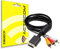 actecom® Cable de Repuesto AV TV Audio Video Compuesto 3 RCA Analógico Compatible con PS1 PSX PS2 PS3 Negro Imagen Sonido