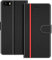 COODIO Handyhülle für iPhone 5S Handy Hülle, iPhone SE Hülle Leder Handytasche für iPhone SE/iPhone 5S / iPhone 5 Klapphülle Tasche (Nicht kompatibel mit iPhone SE 2020), Schwarz/Rot