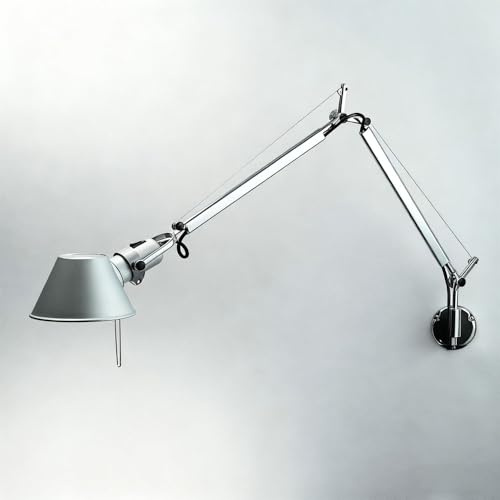 Rishx Verstellbare lange Schwenkarm-Wandlampen, die modernes minimalistisches Metall E27 an der Wand befestigte Arbeitslampe Studie-Schlafzimmer-Wohnzimmer-Lesewandlicht beleuchten (Color : Silver)