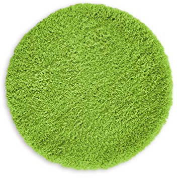 WohnDirect Premium Badematte RUND Einzeln zum Set kombinierbar • Badvorleger Duschmatte • rutschfest & Waschbar • Badteppich, Badezimmerteppich Grün • ca 90 cm Rund