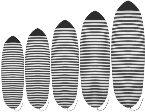 UCEDER Lightweight Board Bag and Surfboard Storage Bag- Surfboard Sock Cover Great for Local Trips to The Beach (Black and White, 7'5'')