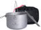 iBasingo Camping Topf 1,3L Titan - Leichtes Kochgeschirr Set für Outdoor, Wandern & Trekking - Hängender Kochtopf mit Klappgriff - Küchenutensilien für 1 Person - Mess Kit Ti2043C
