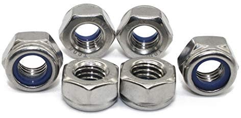 Sicherungsmuttern - M6 - DIN 985 - Edelstahl A2 - [100 Stück] - | Klemmmuttern | Stoppmuttern | Selbstsichernde Sechskantmuttern V2A