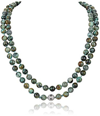 Fukugems Mala-Halskette, tibetisch, 108 Perlen, für Damen und Herren, Mala, Stein, Armband, Buddhistisch, Meditation, Halskette, 38 inch, Edelstein, Perlen, Türkis