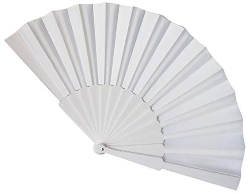 Fabric Handheld Folding Fan [White]