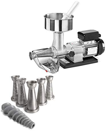 TRE SPADE Spremipomodoro elettrico EASYSQUEEZY, Taglia 3, Motore 0.4 HP Corpo in ghisa e 4 filtri in acciaio inox inclusi, Perfetto per succhi passate e conserve, Made in Italy
