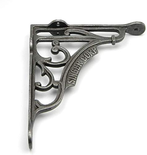 B&M Singer Corp Lot de 2 supports pour étagère murale en fer antique 17,8 x 19,1 cm