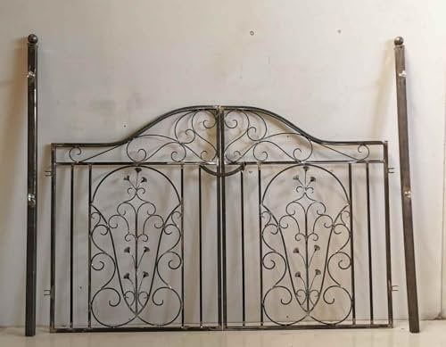 Gartentür Gartentor Schmiedeeisen Tor Pforte Metall Otello-GT180R P.-Set 40 Edel Rost 180 cm 1.8m Doppelflügeltor breit Antik Design Jugendstil