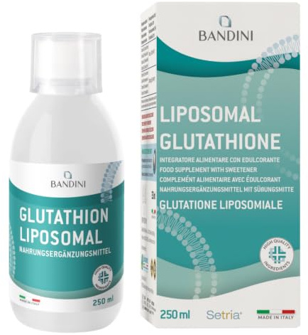 Bandini® Liposomales Glutathion 250ml | L-Glutathion Setria® liposomal | Tripeptid Glutaminsäure, Cystein, Glycin | Antioxidans, Immunsystem, Leber | Hochdosiert, laborgeprüft, vegan | Mit Messkappe