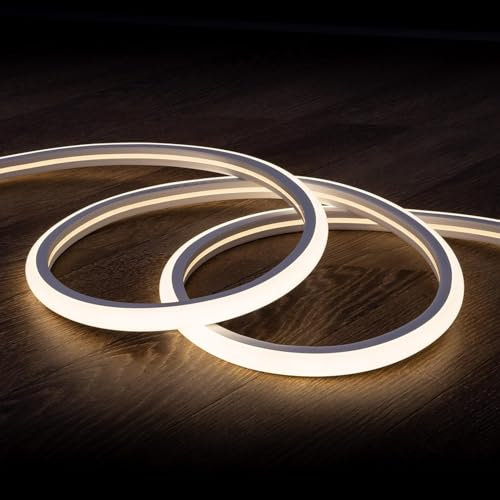 LEDKIA LIGHTING LED Streifen Neon Dimmbar 220V Neutralweiß Halbrund 180° 7.5W/m Schnitt 100cm IP67 nach Maß 2 m