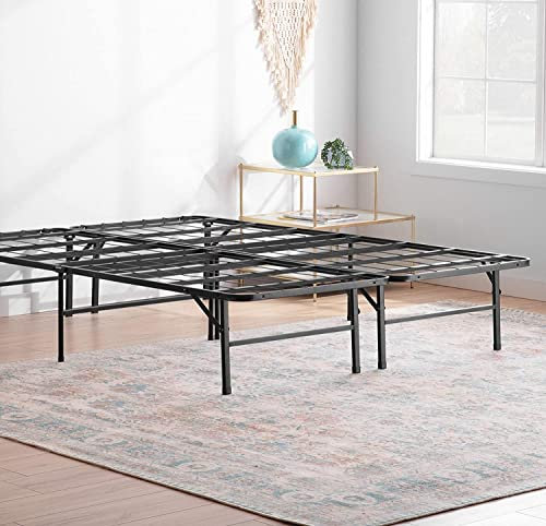 Linenspa Metallbett mit Lattenrost – Klappbett – 33 cm Stauraum unter Bettgestell – Montage in 5 Minuten – Bett 160x200 cm, Schwarz