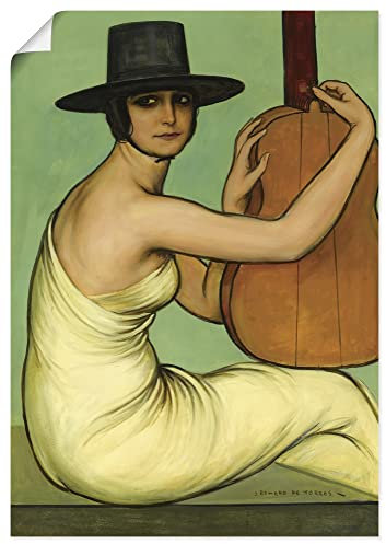 ARTland Poster Kunstdruck Wandposter Bild ohne Rahmen 70x100 cm Hochformat Musik Musikerin Dora La Cordobesa Gitarre Spanien Julio Romero de Torres U3GR
