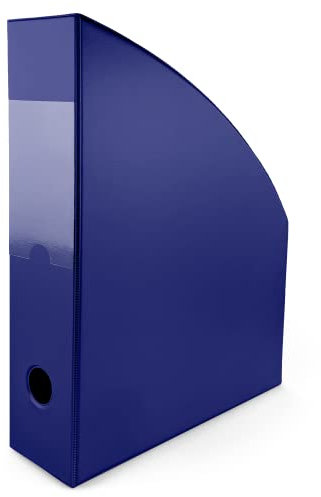 Netuno 1 x Stehsammler Kunststoff Pappe A4 faltbar Dunkelblau Rückenbreite 7cm Stehordner Aktenhalter Dokumentenhalter Zeitschriftensammler Zeitungsständer Zeitschriftenbox Magazinhalter