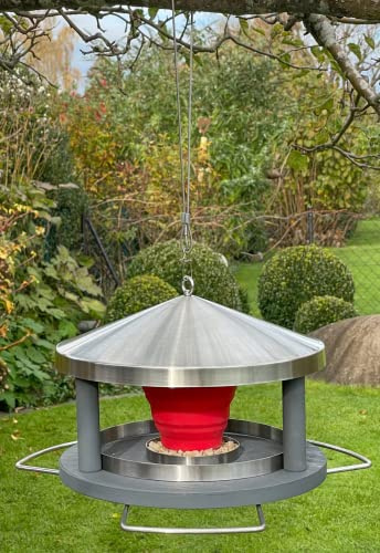 LicusDesign Vogelhaus zum Aufhängen wetterfest aus Edelstahl - Vogelfutterhaus - Futterhaus für Vögel hängend, Vogel Futterhaus modern - Vogelhäuschen, Vogelfutterspender Vogelfutterstation