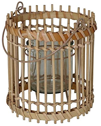 Windlicht Bamboo Natur aus Bambus H20cm Boho Bambuslaterne