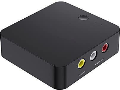 LERORA Videoregistratore AV, conversione da Video analogico a Digitale, Salvataggio su SD/USB, for VHS, videoregistratore, RCA, Hi8, videocamera, Lettori Dvd