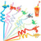 GORGECRAFT 8 PCS Coloré Réutilisable Pailles Dinosaure Party Favors Décorations de Fête Dinosaure Pailles en Plastique Safari Jungle Anniversaire Twisty Pailles pour Anniversaire Famille Fête