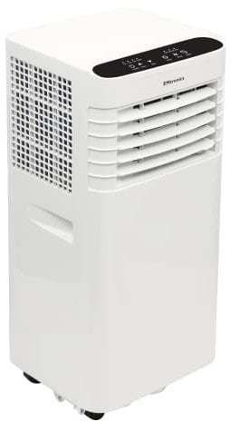 EMtronics EMAC9KW 9000BTU Portable Air Conditioner, Dehumidifier and Cooling Fan with Remote Control, 24 Hour Timer and Air Con Window Vent Kit - White