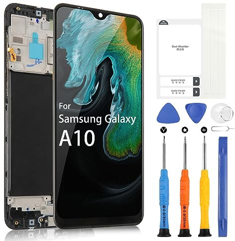 ARSSLY Écran LCD pour Samsung Galaxy A10 A105F A105G A105M 6,2 Écran LCD pour SM-A105F Tactile Digitizer Assemblage avec outils (Noir avec cadre, Double SIM)